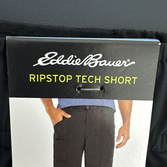Eddie Bauer Men's L Ripstop Tech Short Black Nylon Belt NWT Inseam 7.75" UPF 50+ - Picture 9 of 16